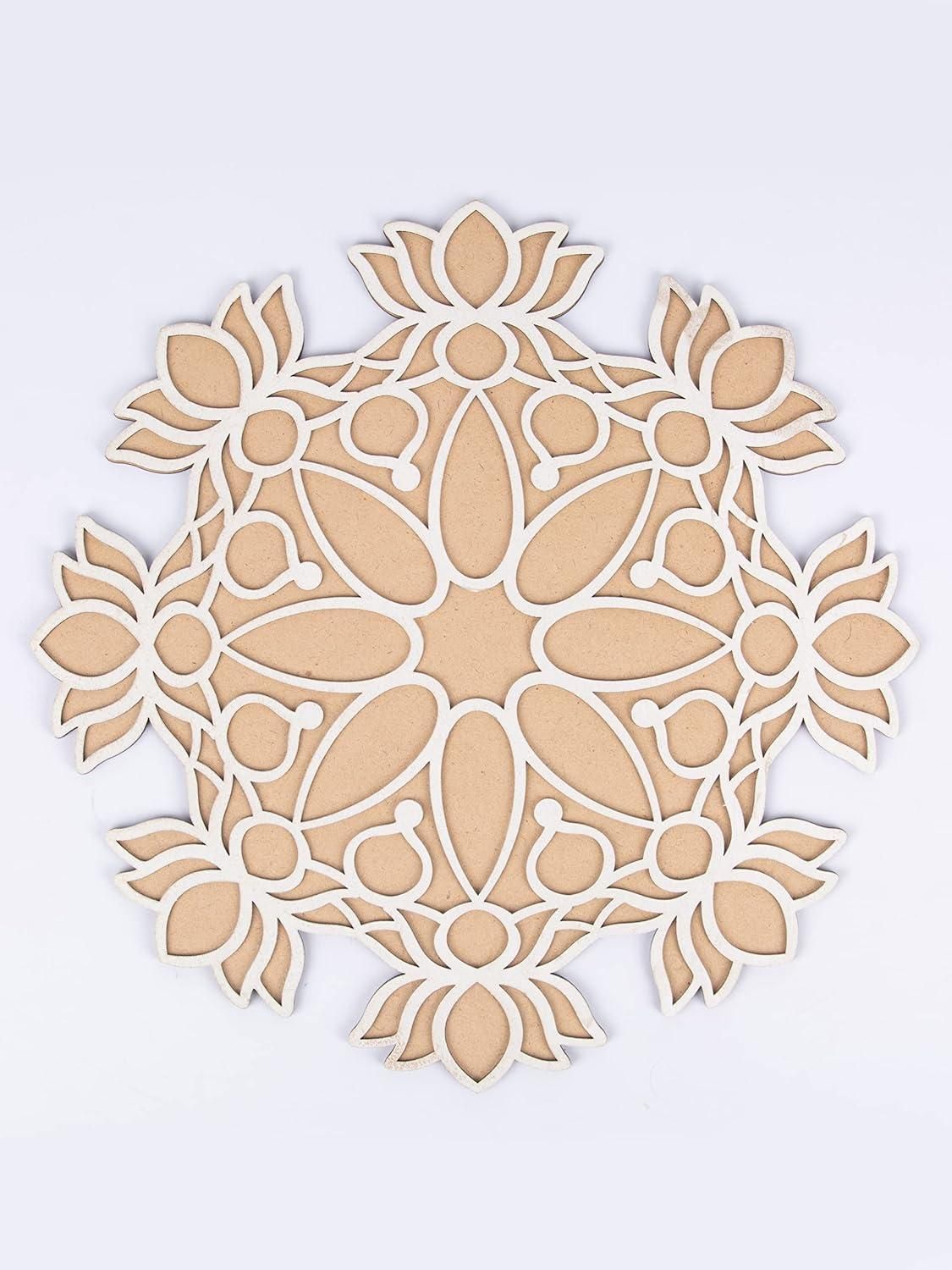 Reusable Wooden Base and Rangoli Template Mat